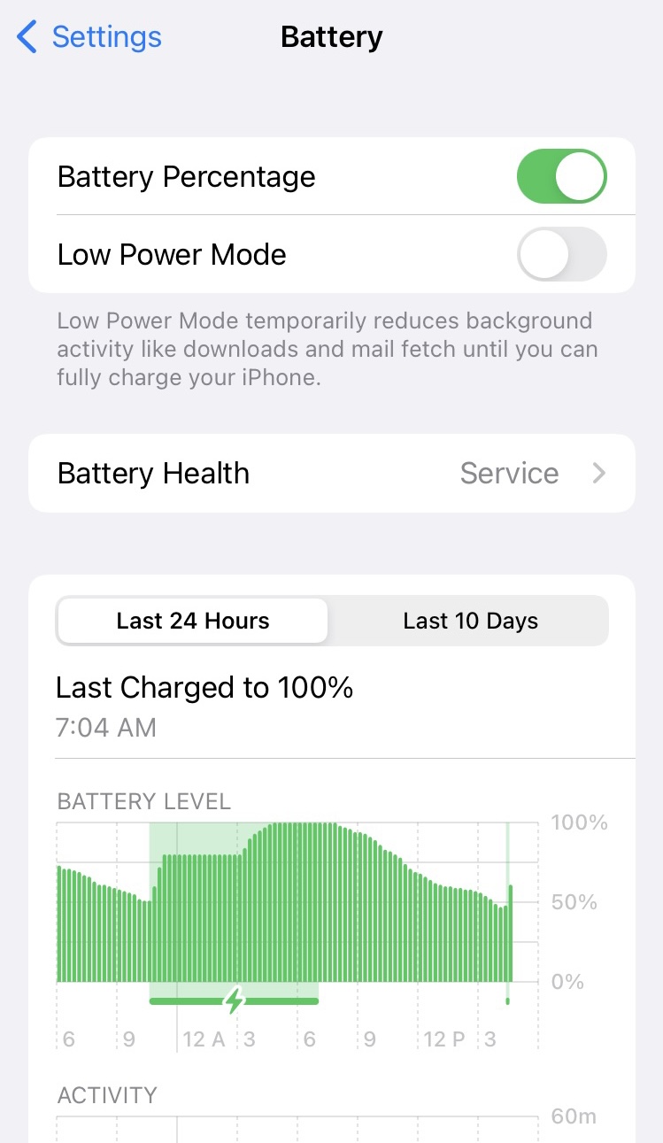 iPhone Battery Health Screenshot